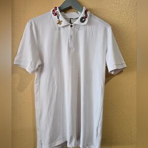 Gucci White Shirt with Embroidered Collar